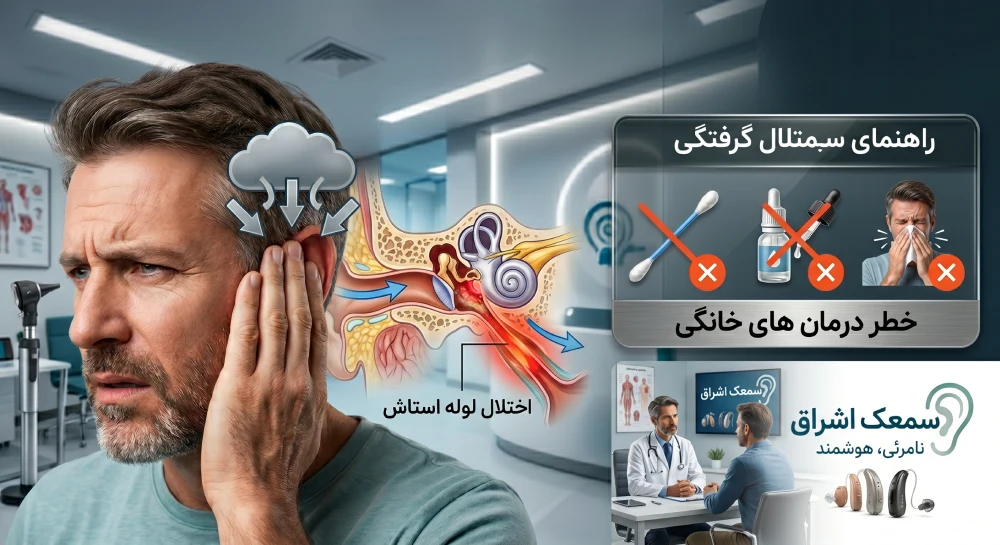 علت گرفتگی گوش چیست؟ بررسی کامل دلایل و راهکارهای درمان